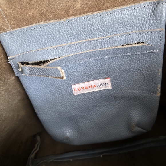 Cuyana Slate Blue Leather Bag - Picture 3 of 12